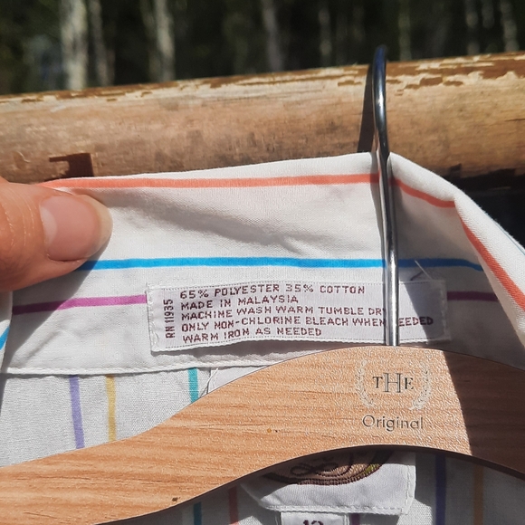 🍀3/15 Picket and Past Stripped Vintage 80s Shirt - Picture 3 of 5